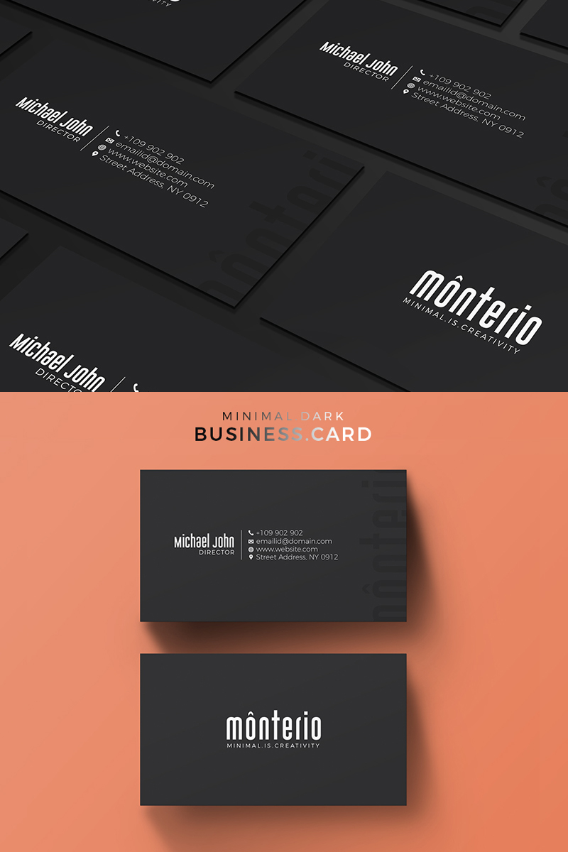 Minimalist Black Business Card - Corporate Identity Template