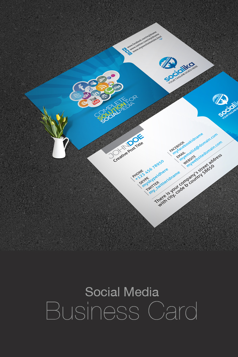 Social Media Business Card - Corporate Identity Template