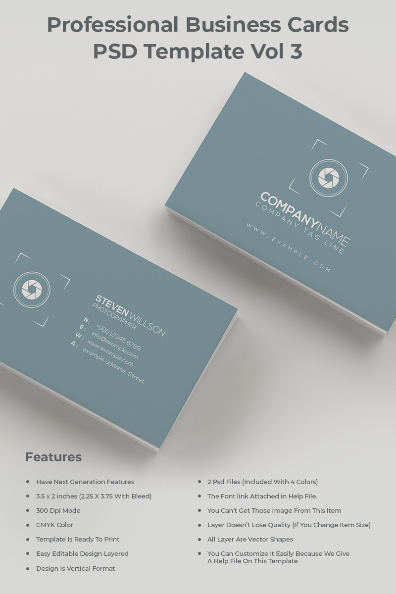 Minimal & Sophisticated Photography Business Card - Corporate Identity Template