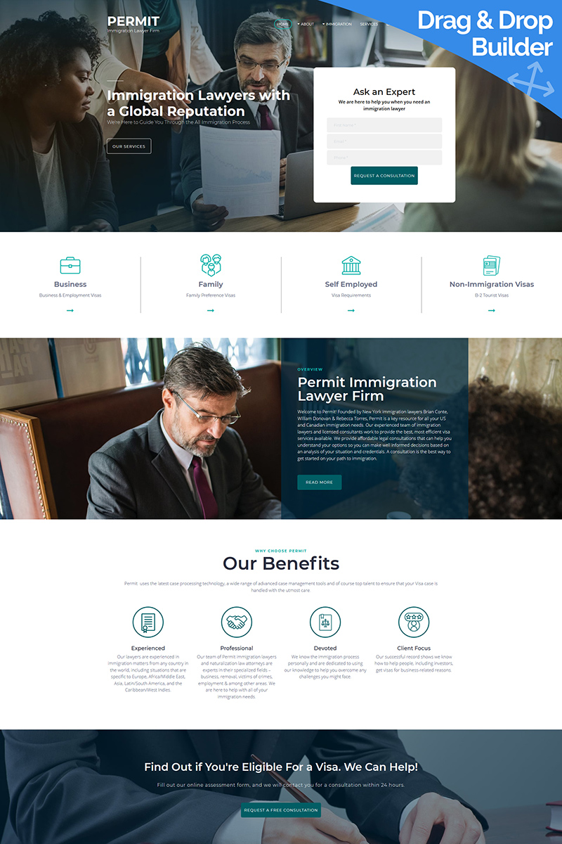 Permit - Immigration Lawyer Moto CMS 3 Template