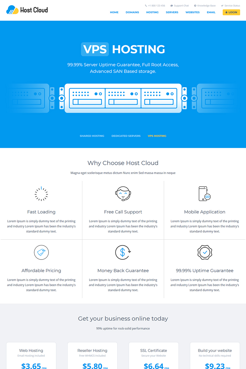 Host Cloud Website Template