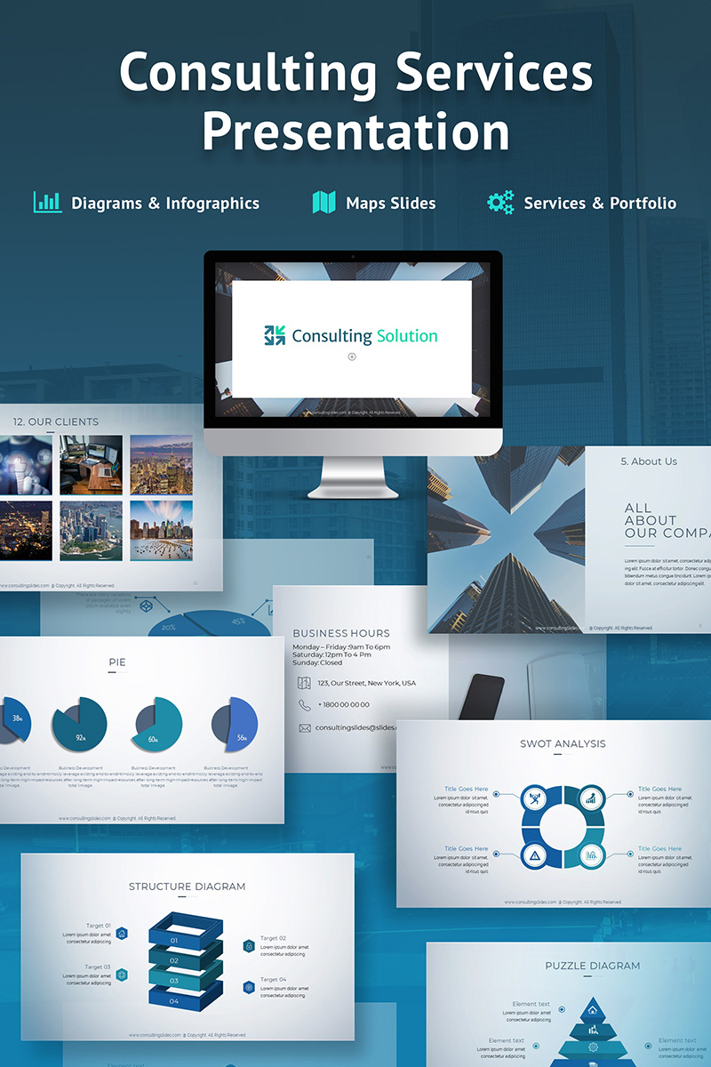 Business Slides - Consulting Services PowerPoint template