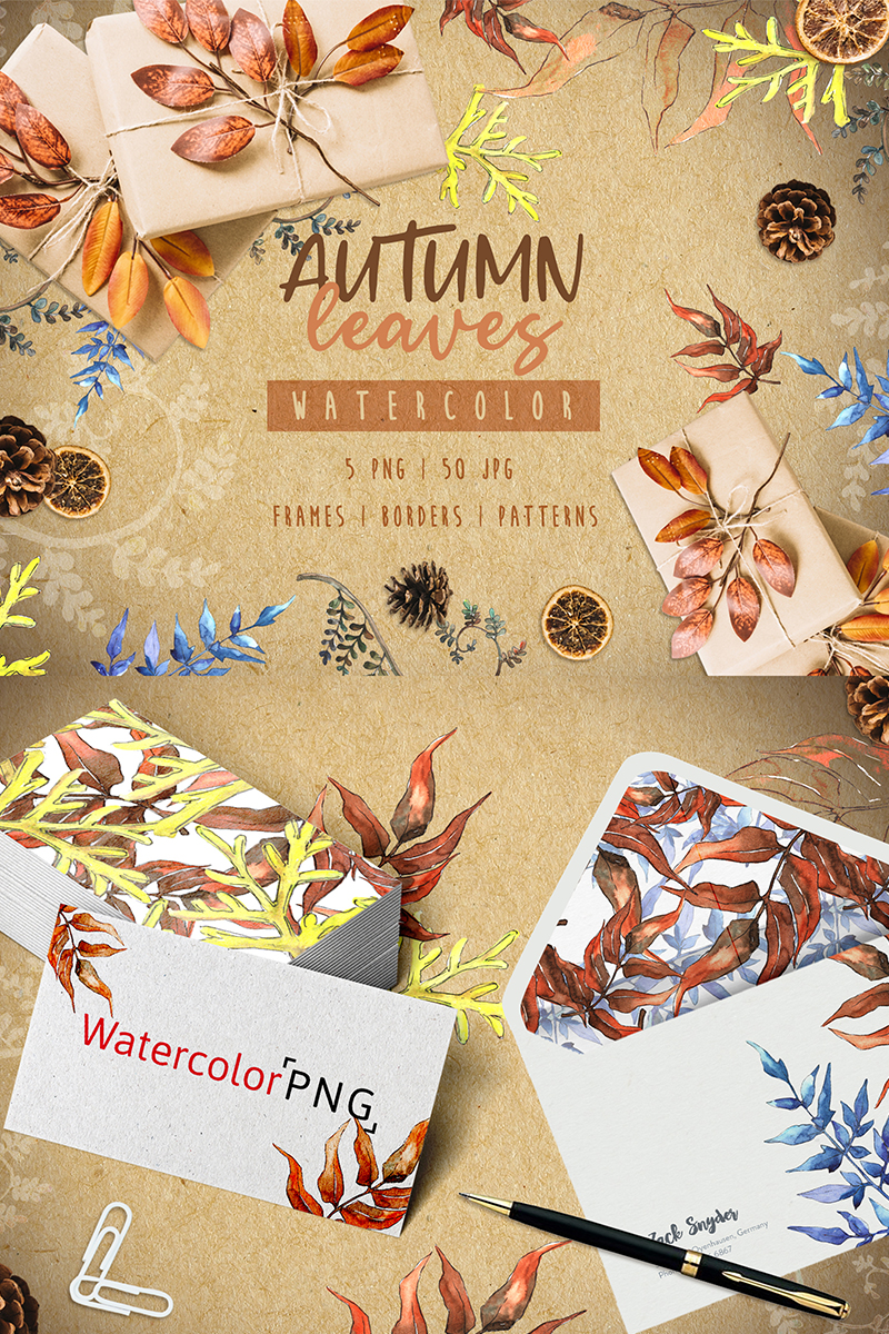 Watercolor Autumn Leaves png - Illustration