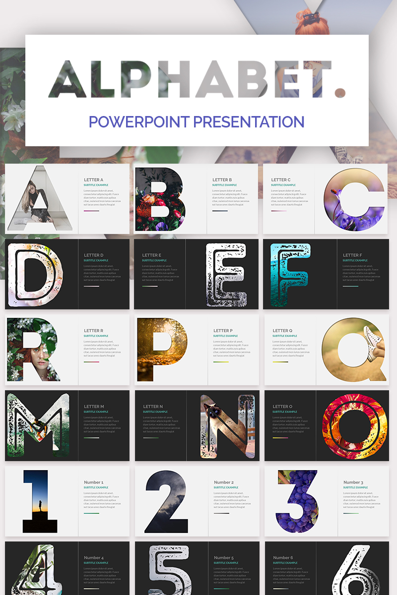 Alphabet Powerpoint PowerPoint template
