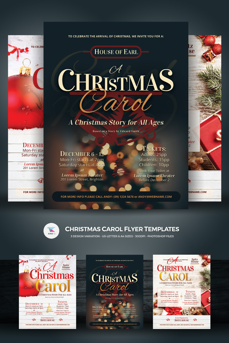 Christmas Carol Flyers - Corporate Identity Template