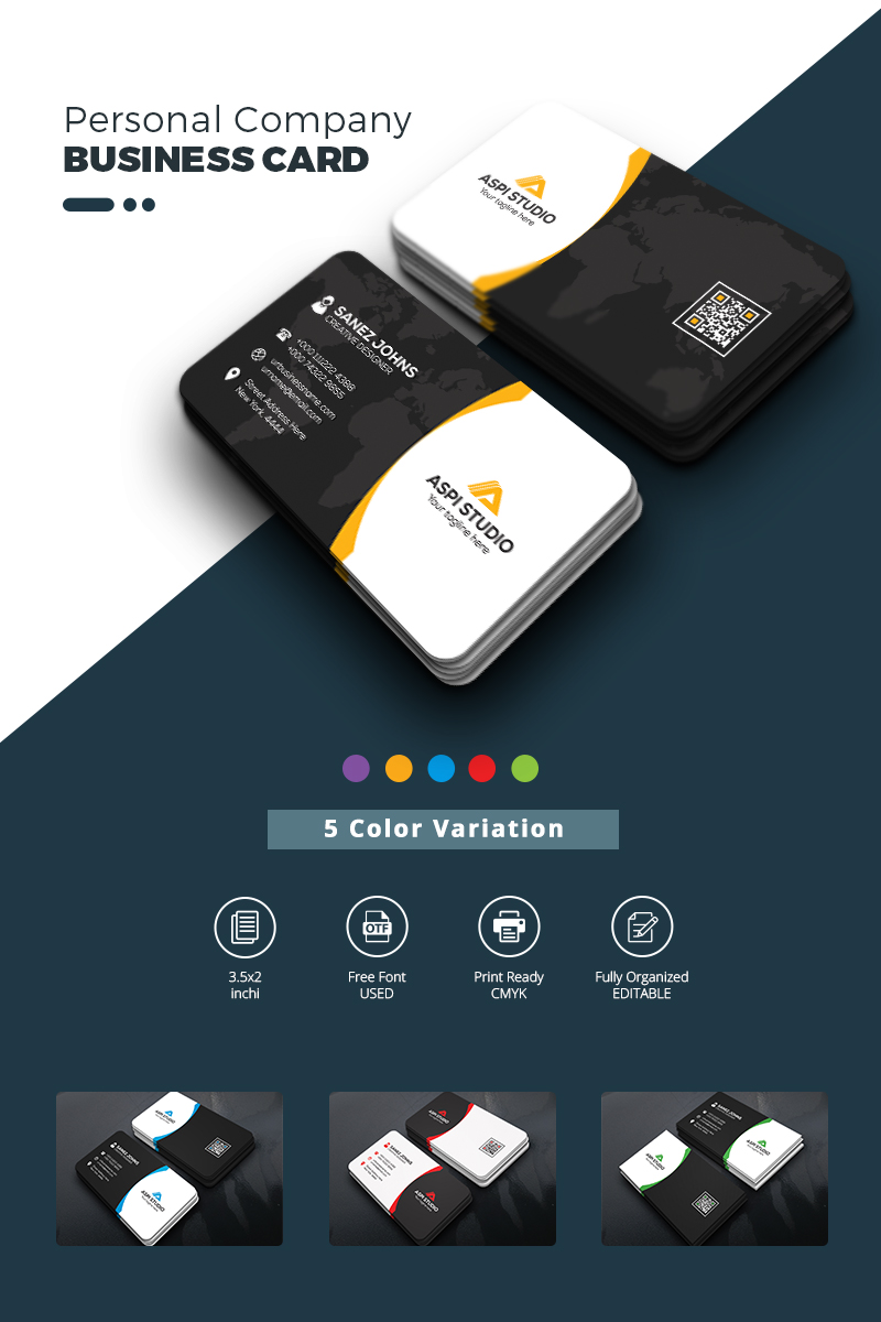 Personal Business Card - Corporate Identity Template