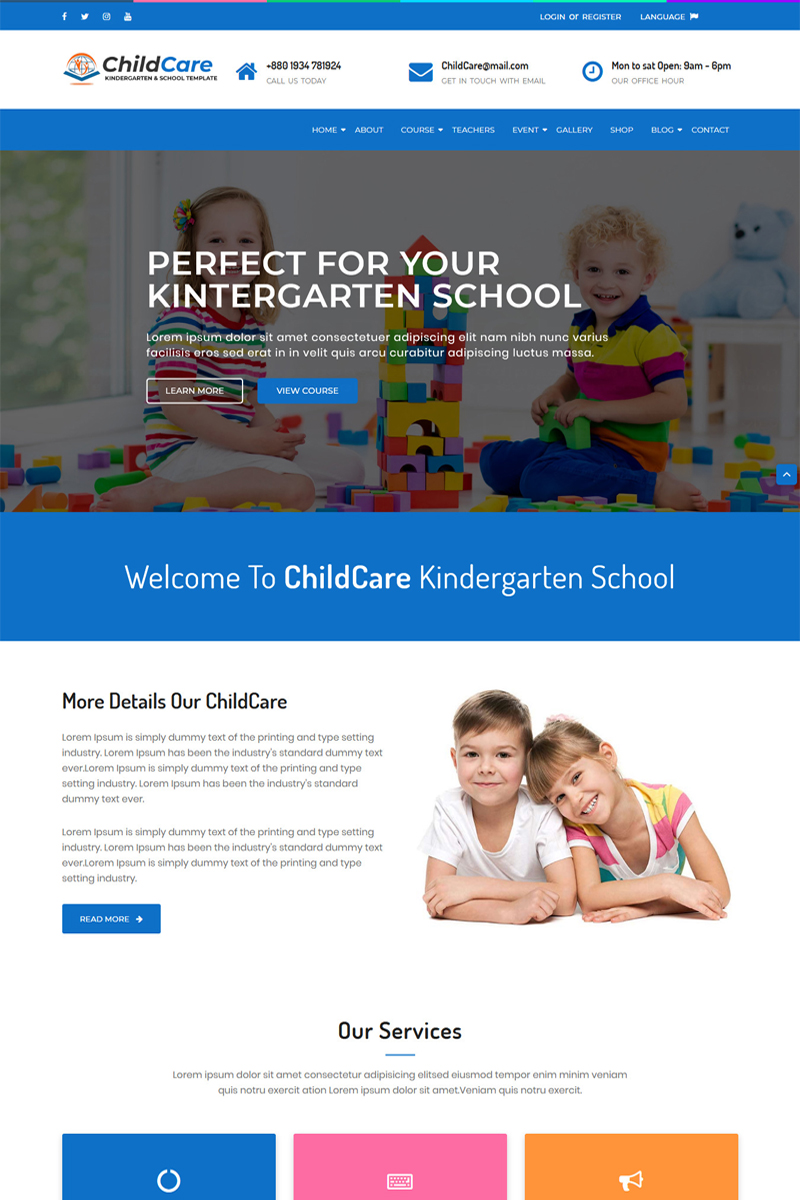 ChildCare - Education LMS Website Template