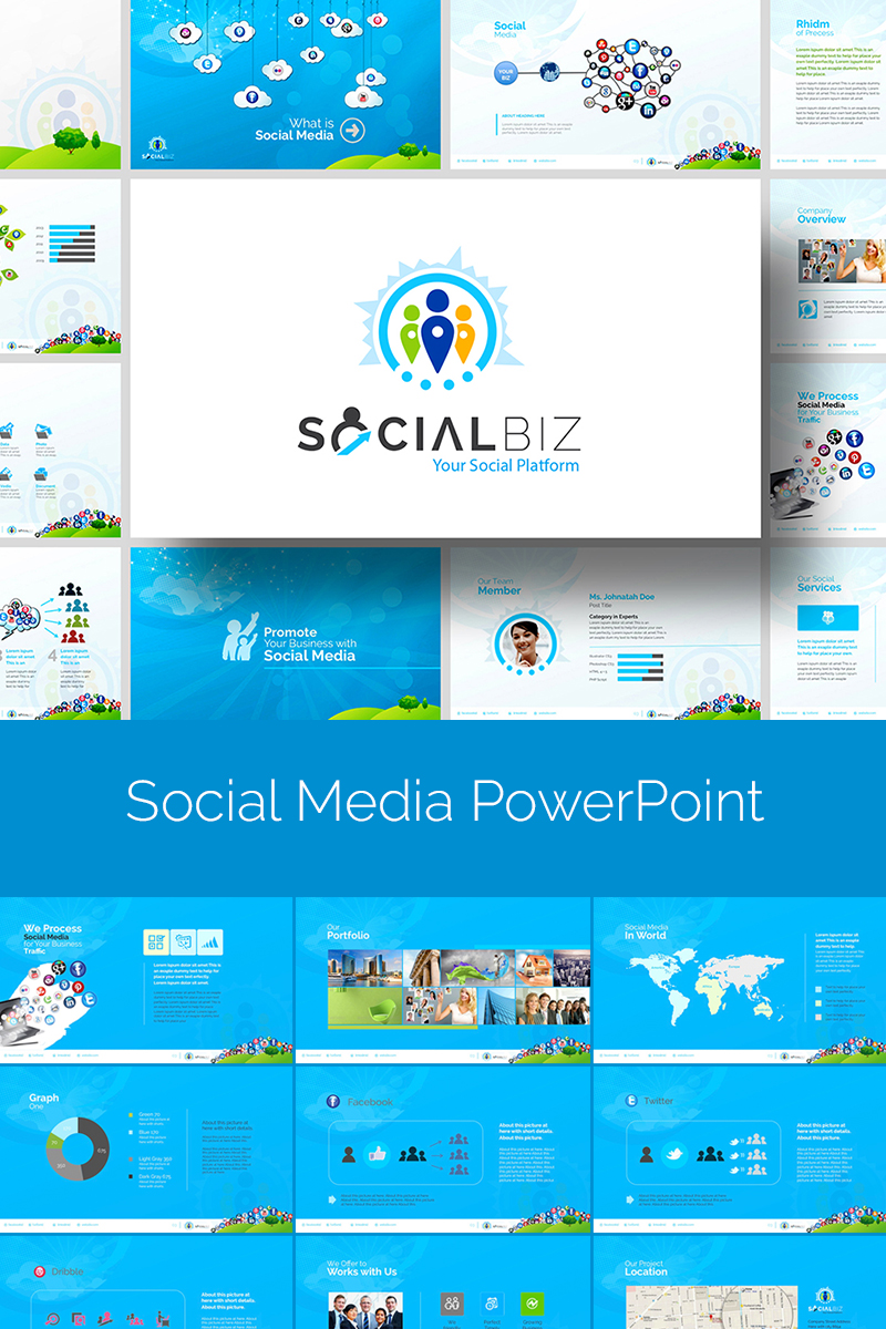 SocialBiz | Social Media PowerPoint template