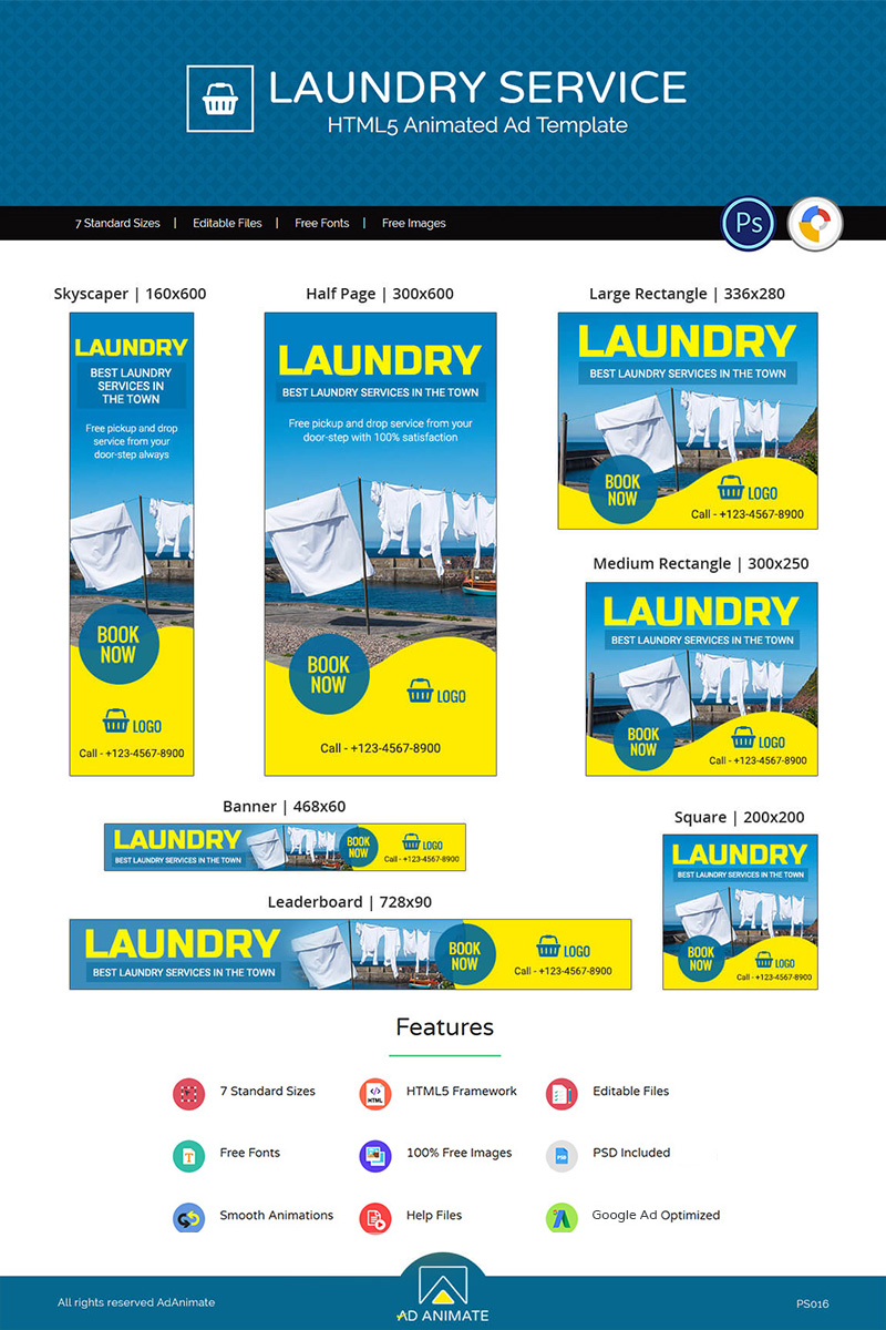 Professional Services | Laundry Service Animated Banner