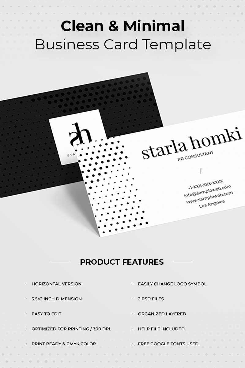 Starla Simple Minimal Business Card - Corporate Identity Template
