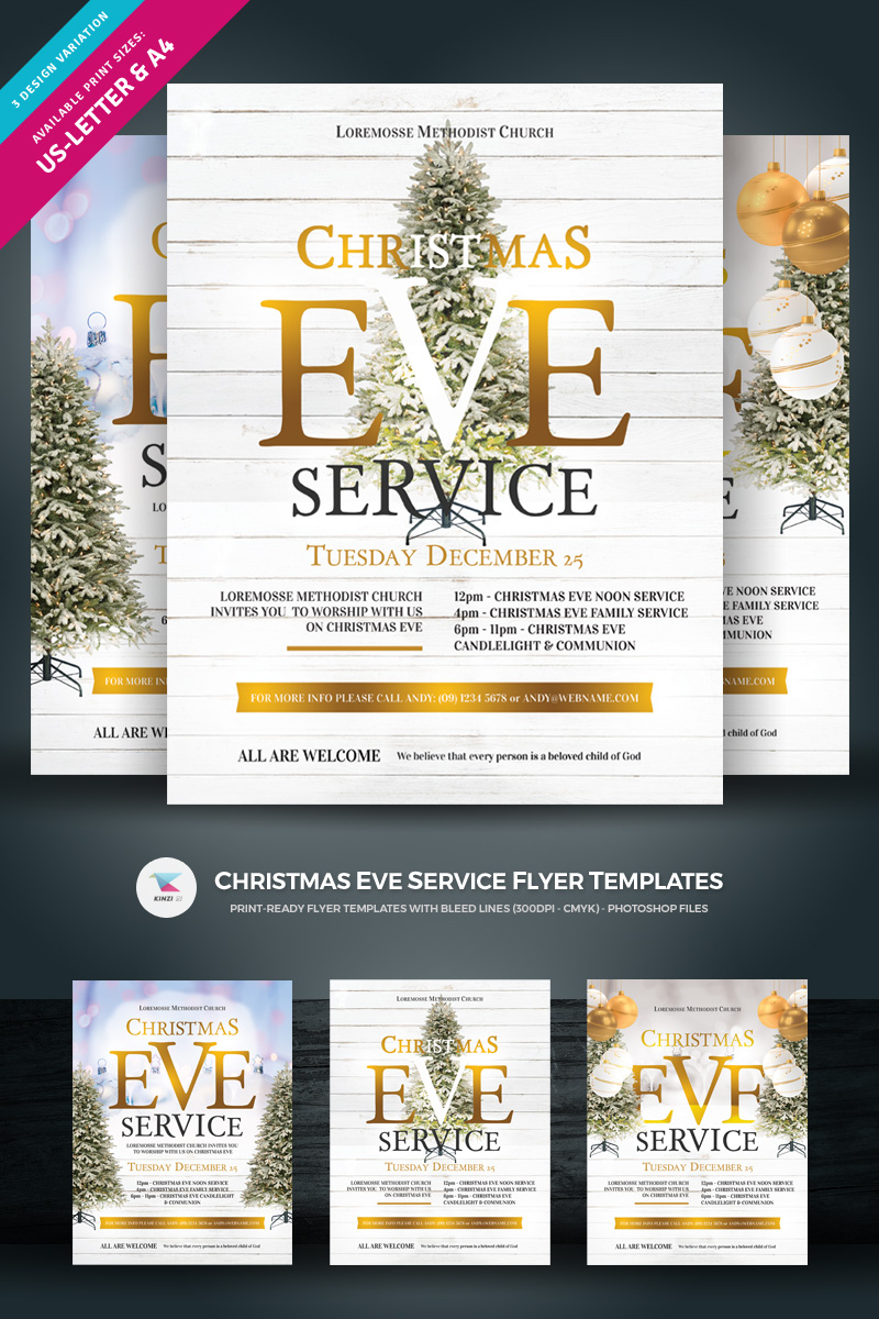 Christmas Eve Service Flyer - Corporate Identity Template
