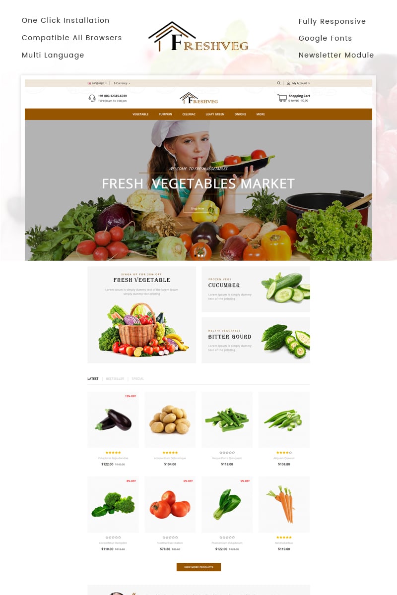 FreshVeg - Vegetable Store OpenCart Template
