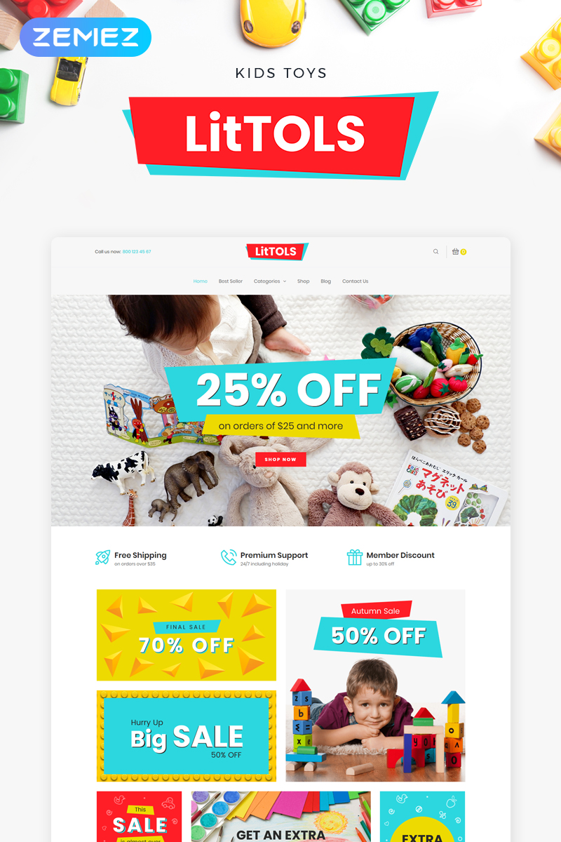 LitTOLS - Toys & Games Store Elementor WooCommerce Theme