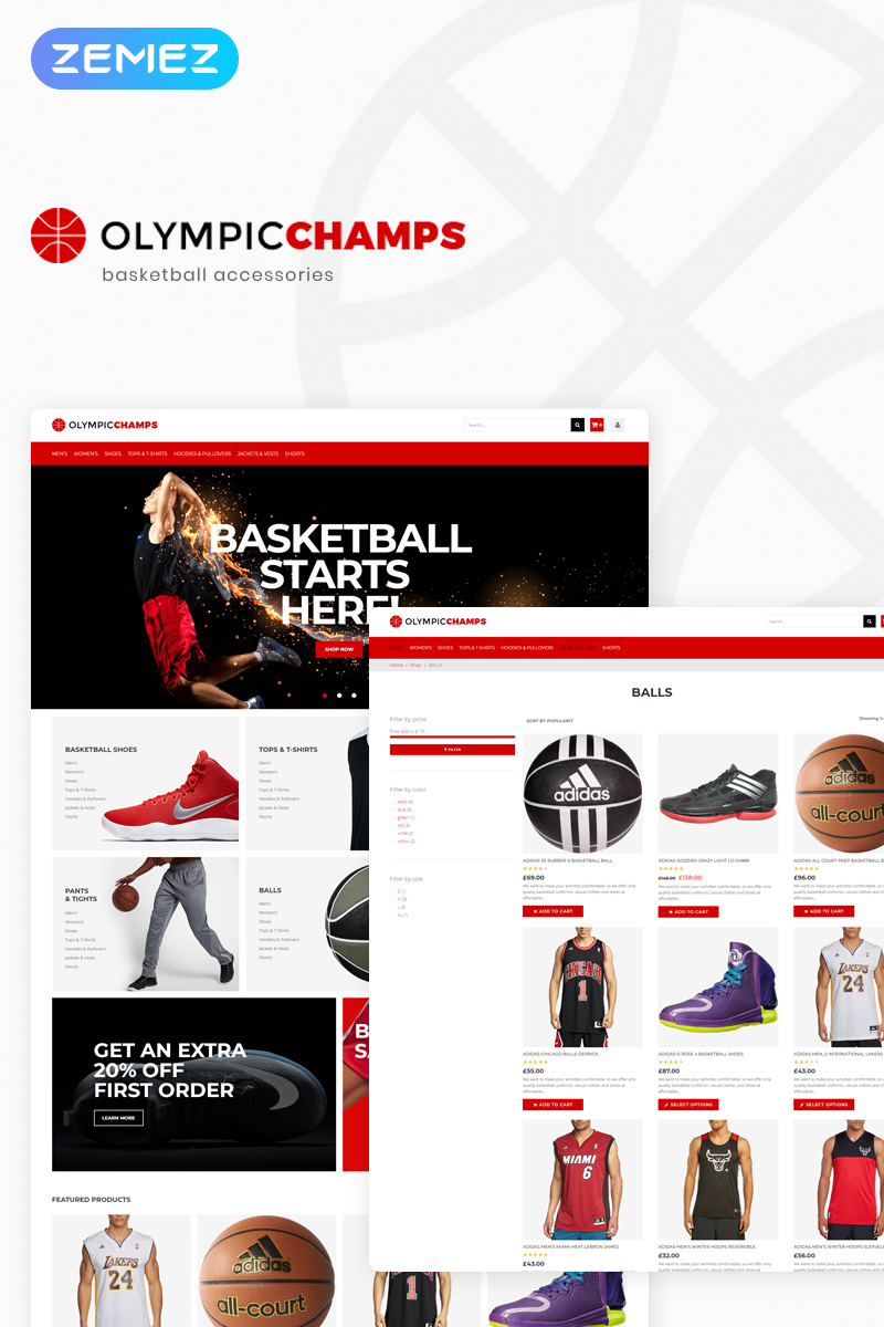 Olympicchamps - Basketball Stuff Elementor WooCommerce Theme