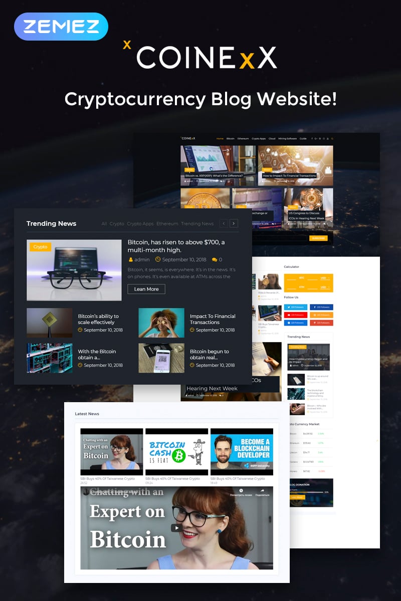Capitex - Bitcoin Blog WordPress Elementor Theme
