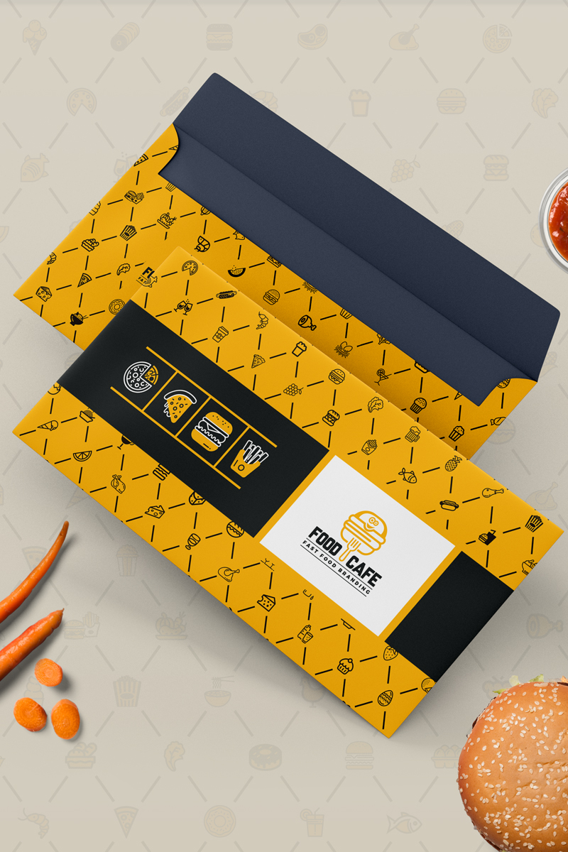 Envelop Packaging Design for Fast Food, Restaurant and Bakery