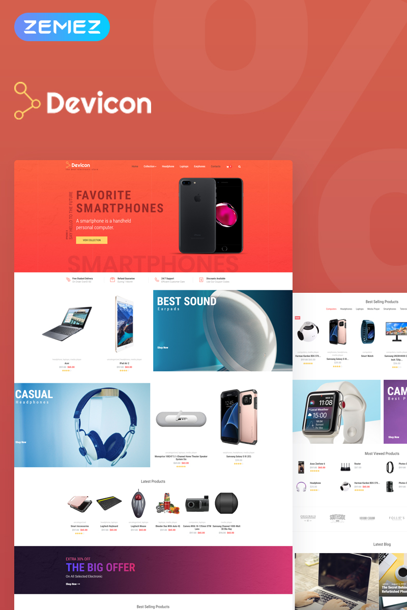 Devicon - Electronics Store Elementor WooCommerce Theme