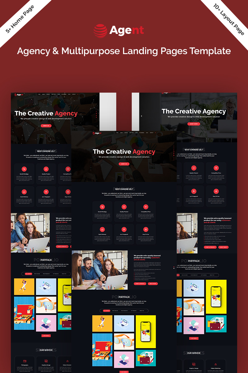 Agent Agency & Multipurpose Landing Page Template