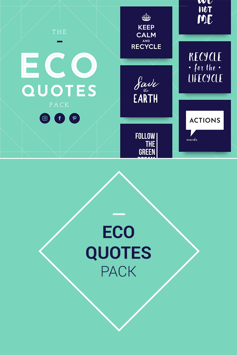 61 ECO Quotes Delightful Artifacts Social Media Template