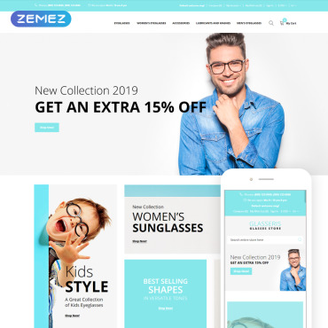 Ecommerce Eyewear OpenCart Templates 74829