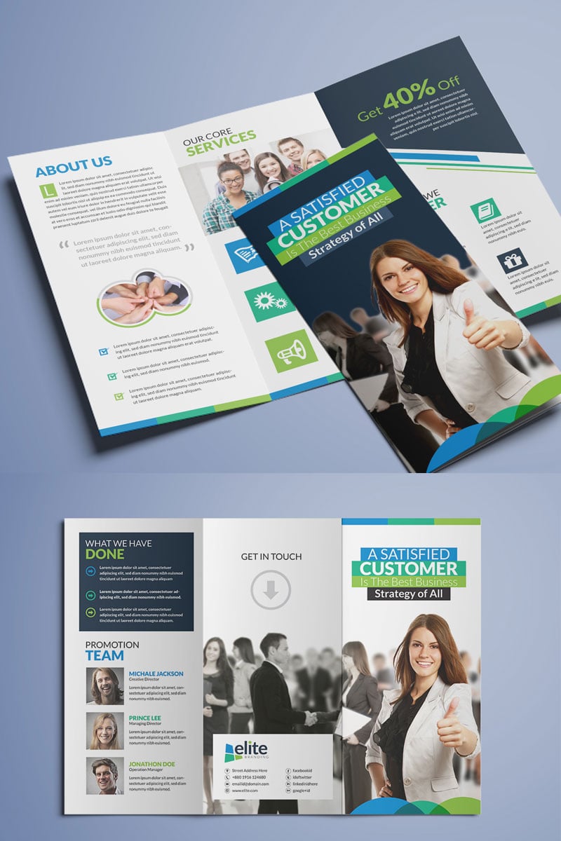 Clean Tri-Fold Brochure - Corporate Identity Template