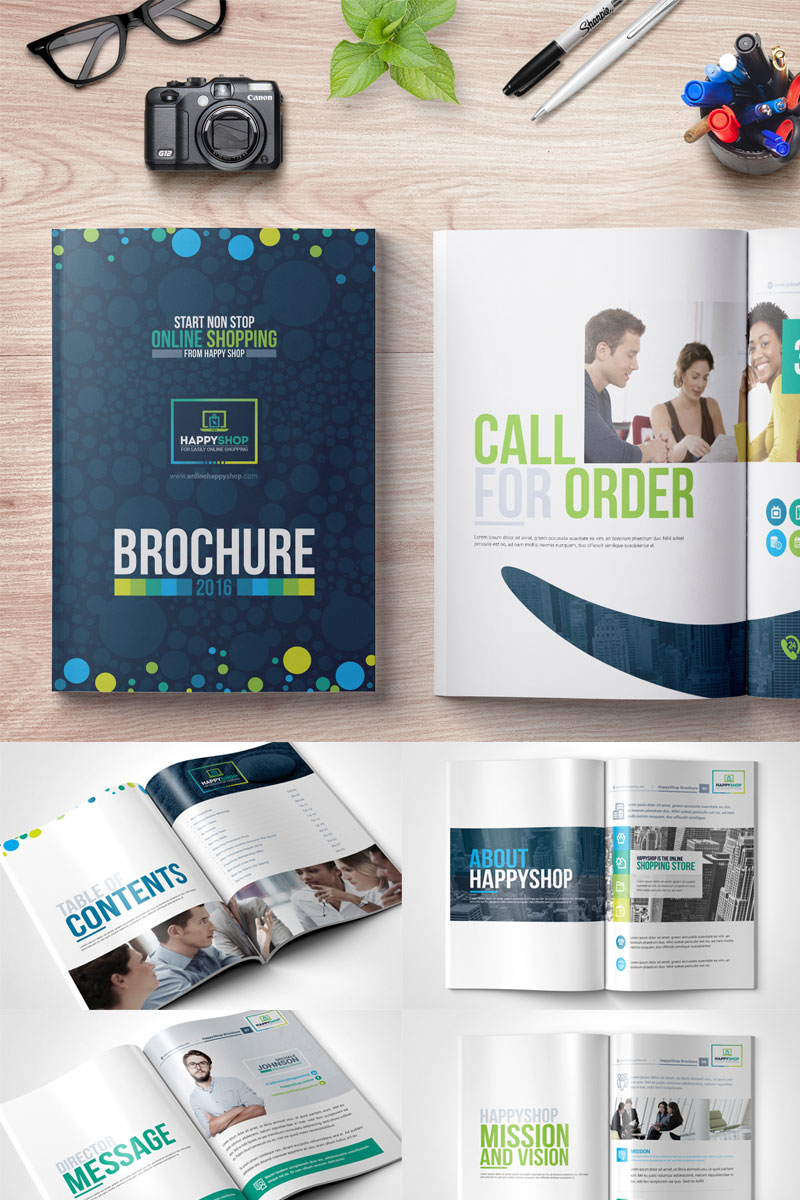 Bi-Fold Brochure  for E-Commerce and Online Shop - Corporate Identity Template