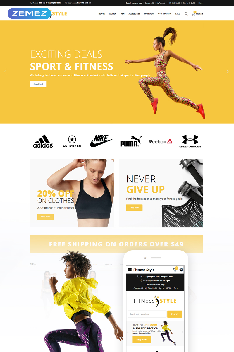 Fitness Style - Sports Fashion OpenCart Template