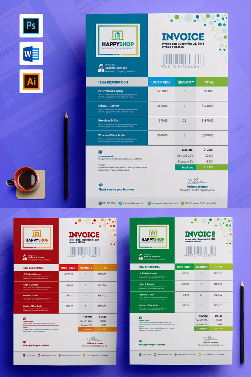 Invoice Word - Corporate Identity Template