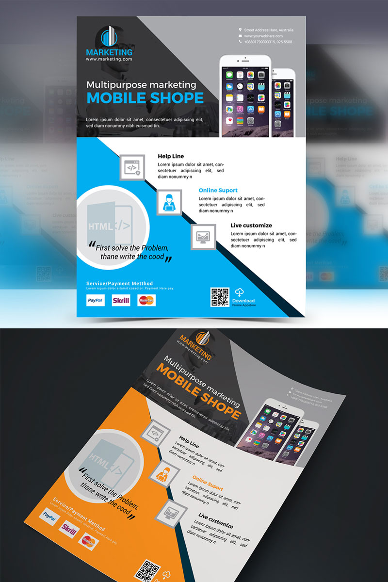 Mobile App Business Flyer | Vol. 02 - Corporate Identity Template