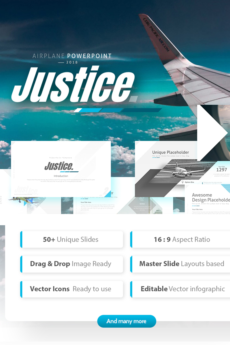 Justice - Airplane PowerPoint template