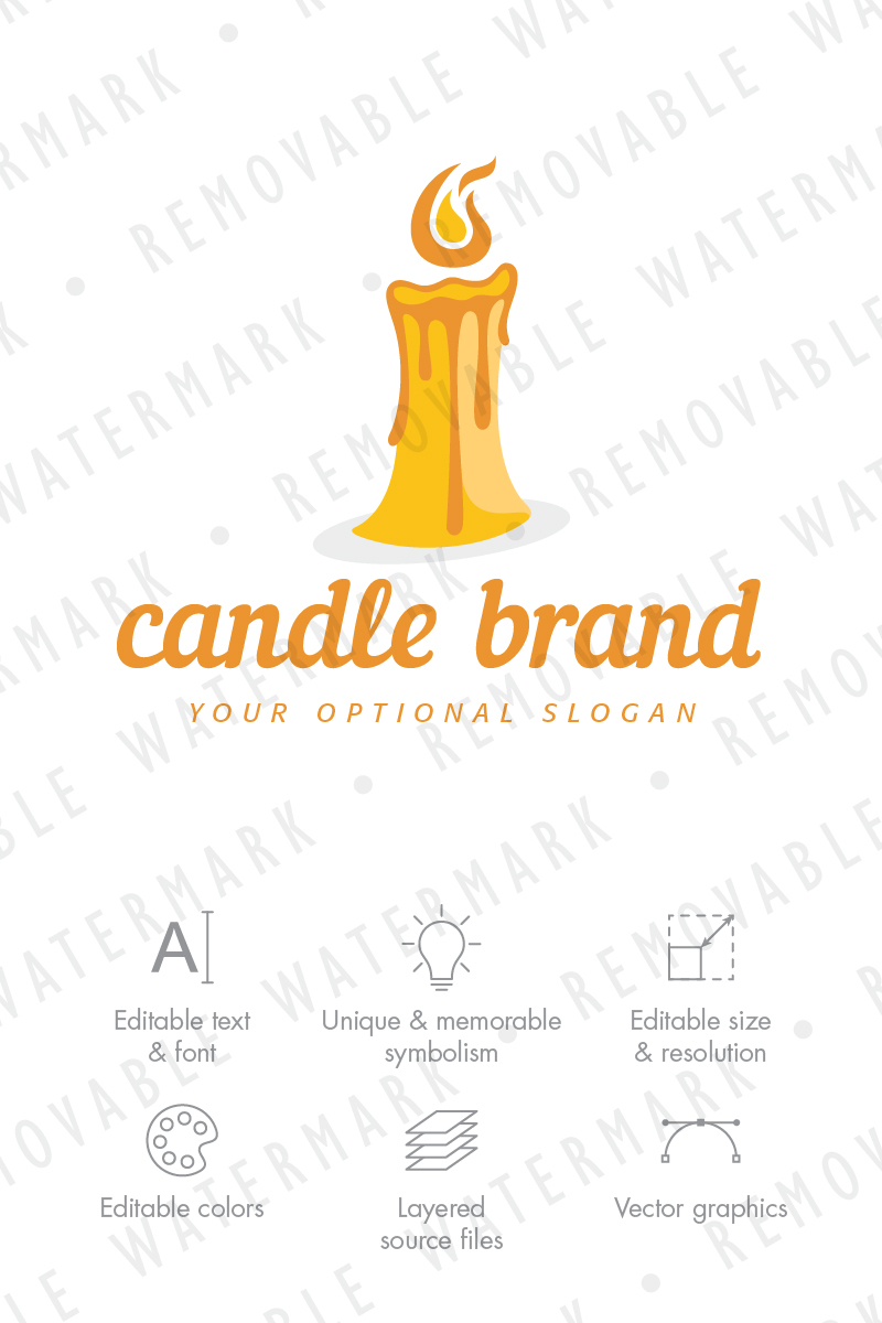 Melting Candle Logo Template