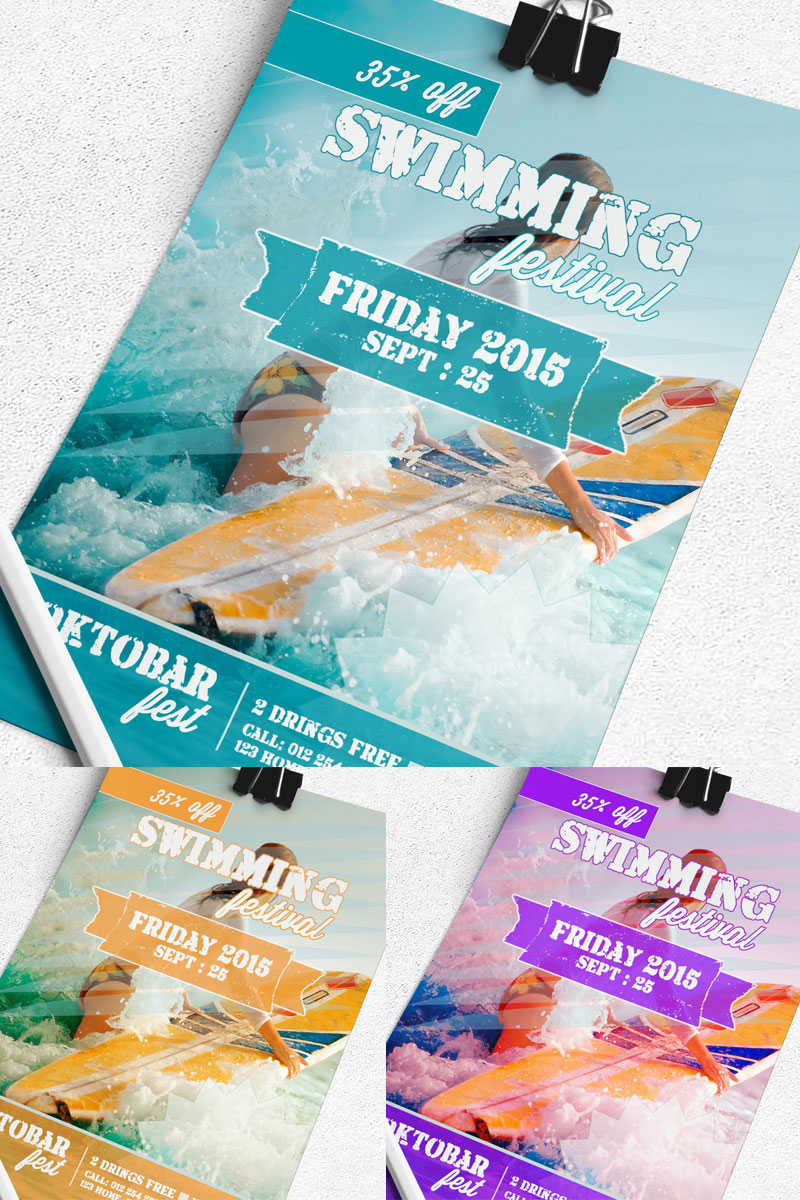 Swimming Festival Flyer - Corporate Identity Template