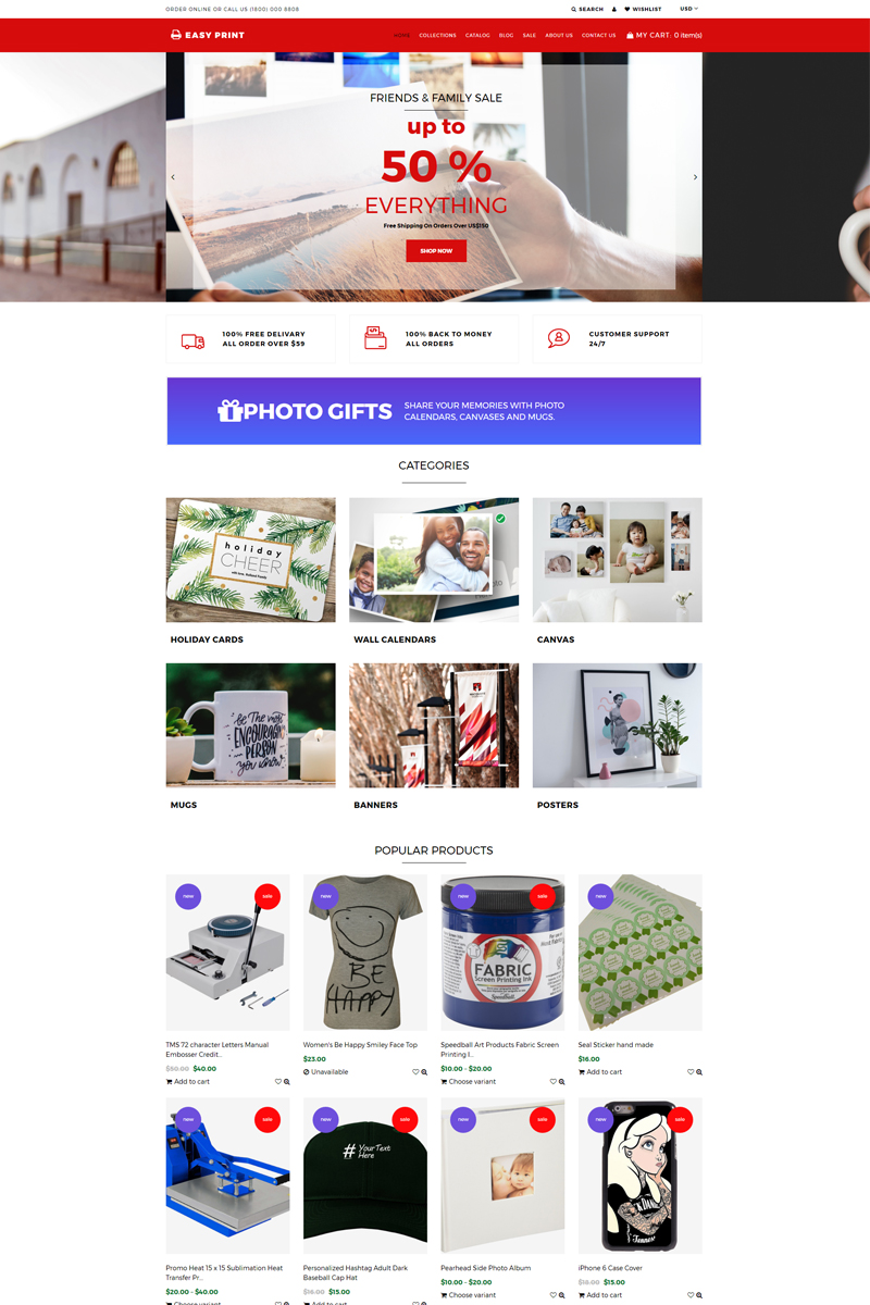 Easyprint - Print Multicurrency Simple Shopify Theme
