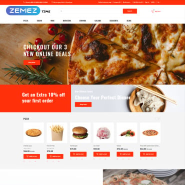 Ecommerce Food OpenCart Templates 75567