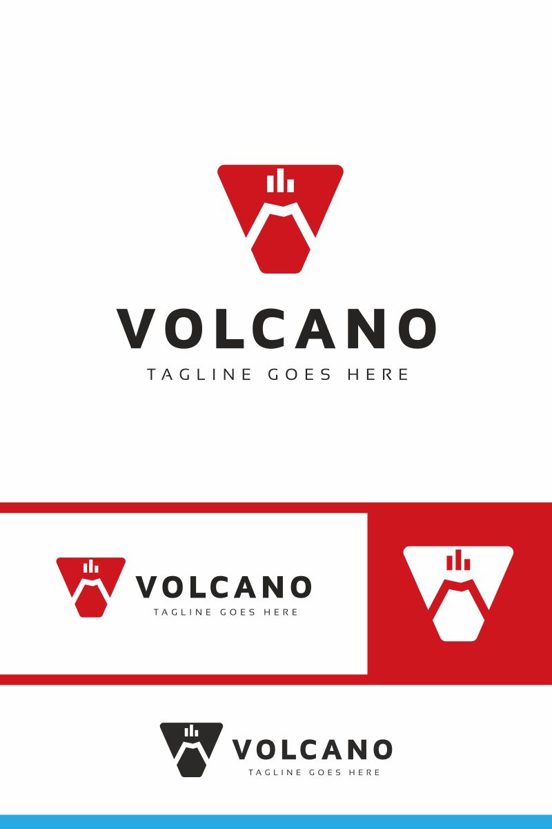Volcano V Letter Logo Template