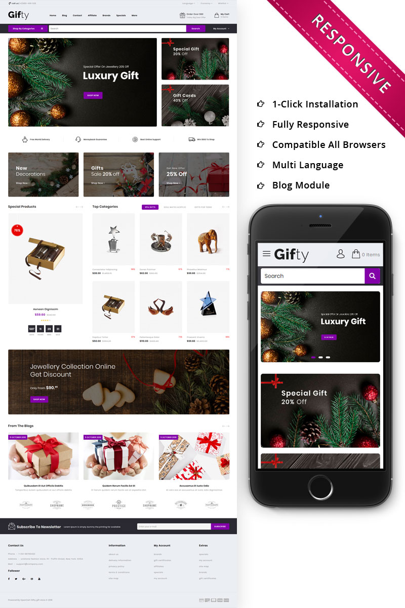Gifty - The Gift Store Responsive OpenCart Template