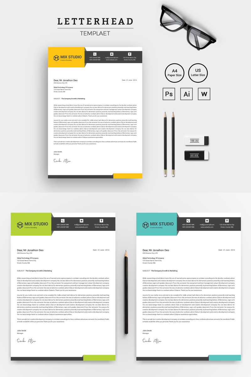 Creative & Modern Letterhead - Corporate Identity Template