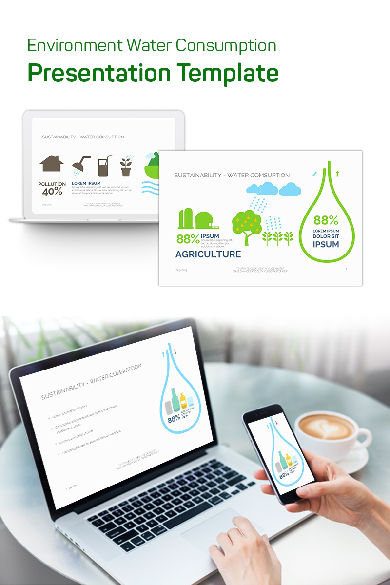 Environment Water Consumption PowerPoint template