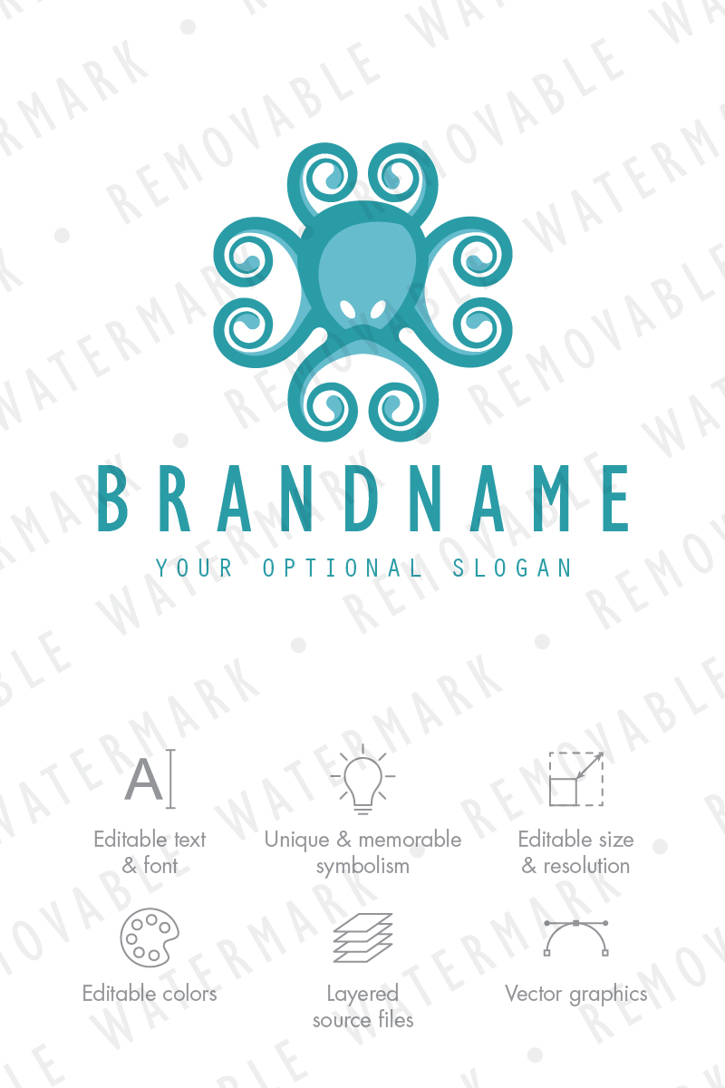 Octopus Ornament Logo Template