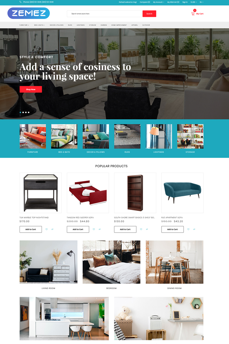 Home Furniture - Interior and Furniture Minimalistic OpenCart Template