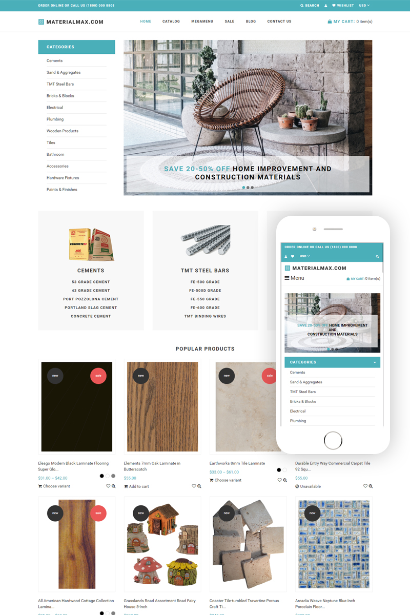 Materialmax - Building Materials Responcive Clear Shopify Theme
