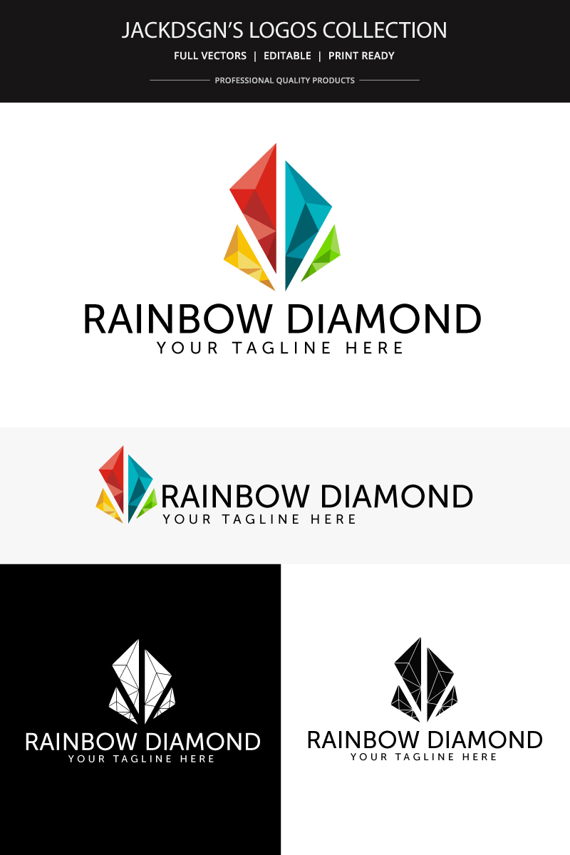 Rainbow Diamonds Logo Template