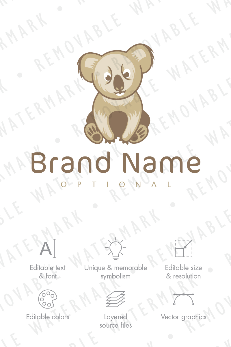 Koala Character Logo Template