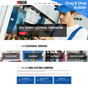 Electricians Residential Moto CMS 3 Templates 75773
