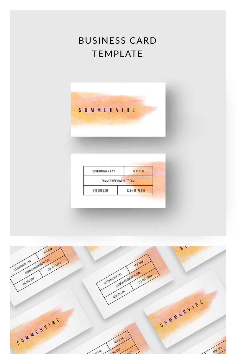 Watercolor Business Card - Corporate Identity Template