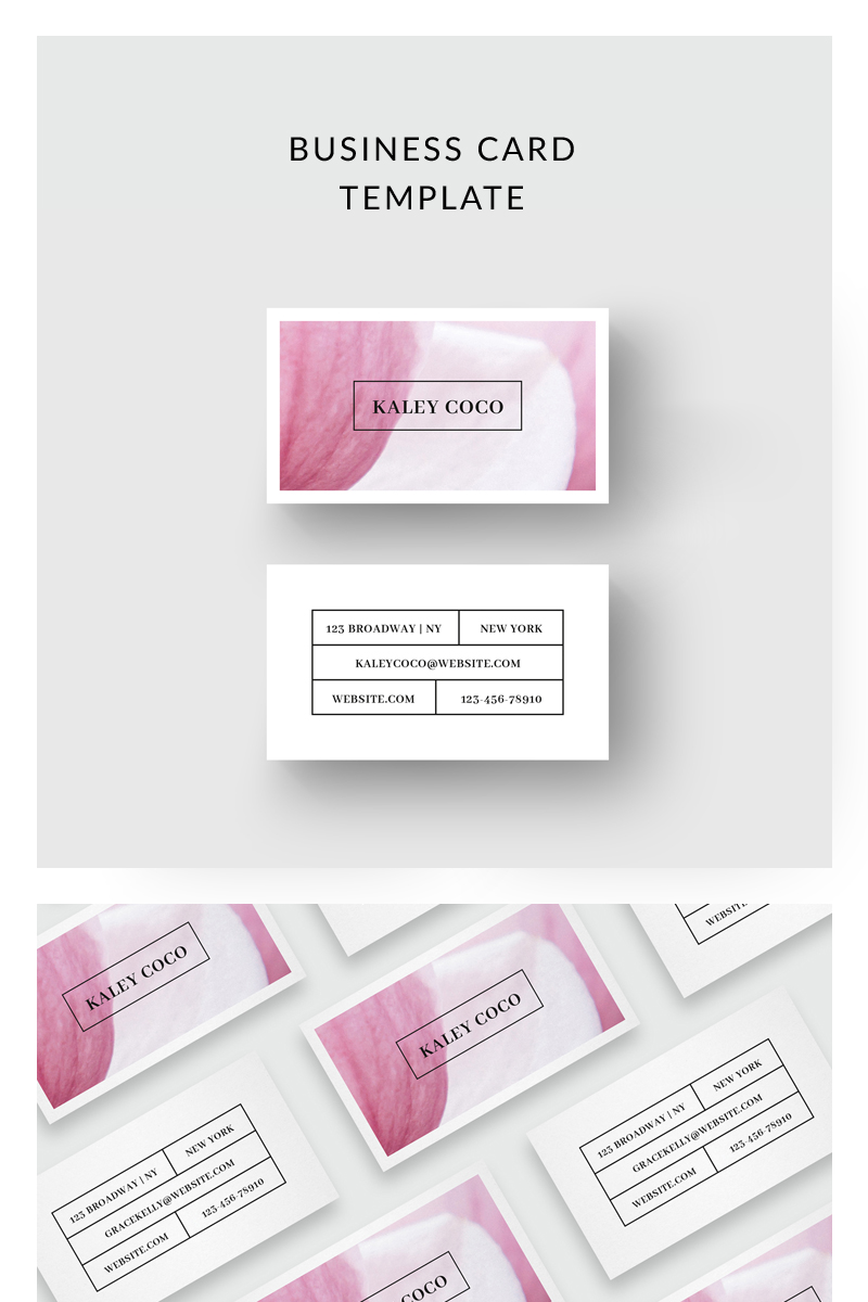 Business Card With Flower Background - Corporate Identity Template