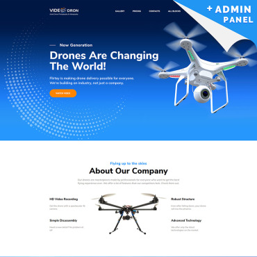 Drones Quadrocopter Landing Page Templates 76013