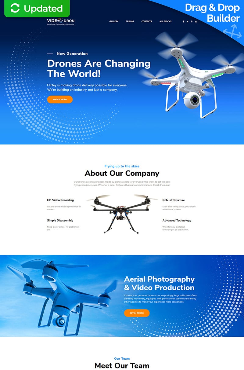 Drone Photography Landing Page Template
