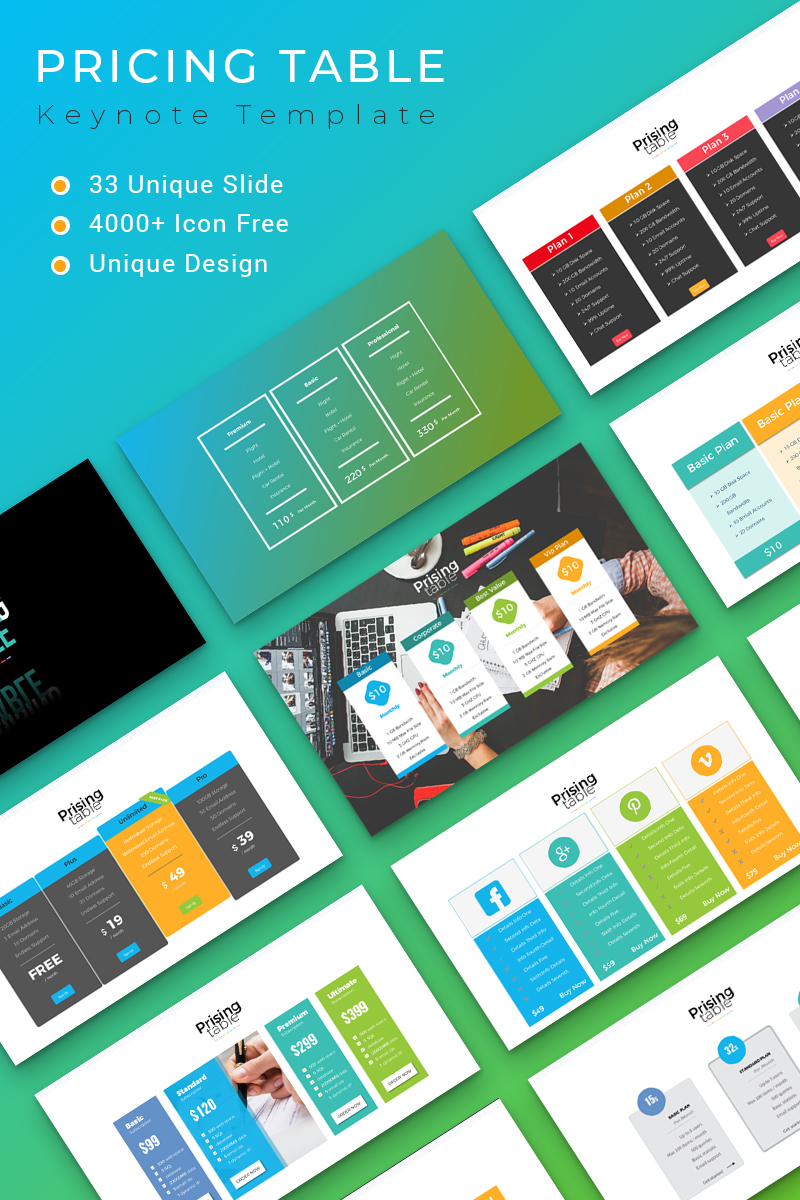 Prising Table - Keynote template