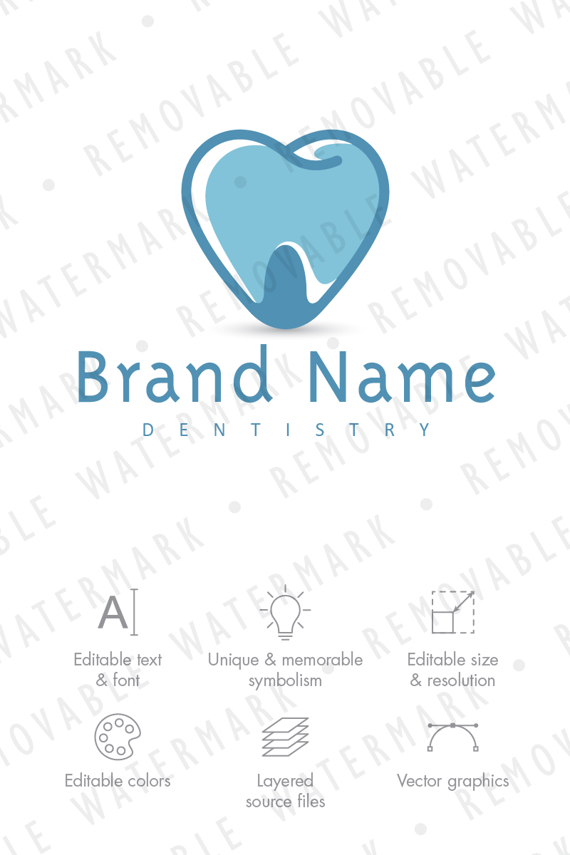 Dental Heart Logo Template